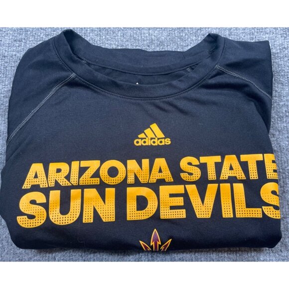 Adidas Arizona State Sun Devils Climalite T-Shirt Mens M Black & Gold Football - Picture 5 of 5
